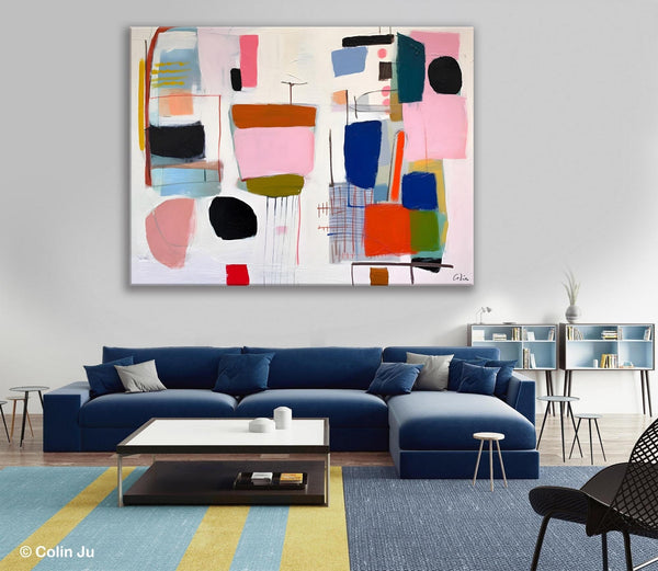 Contemporary Acrylic Painting on Canvas, Original Canvas Art, Large Wall Art Painting for Bedroom, Oversized Modern Abstract Wall Paintings-Grace Painting Crafts