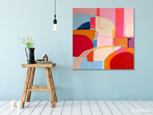 Modern Acrylic Artwork, Simple Canvas Paintings, Large Abstract Painting for Dining Room, Contemporary Canvas Art, Original Modern Wall Art-Grace Painting Crafts