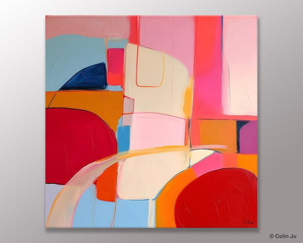Modern Acrylic Artwork, Simple Canvas Paintings, Large Abstract Painting for Dining Room, Contemporary Canvas Art, Original Modern Wall Art-Grace Painting Crafts