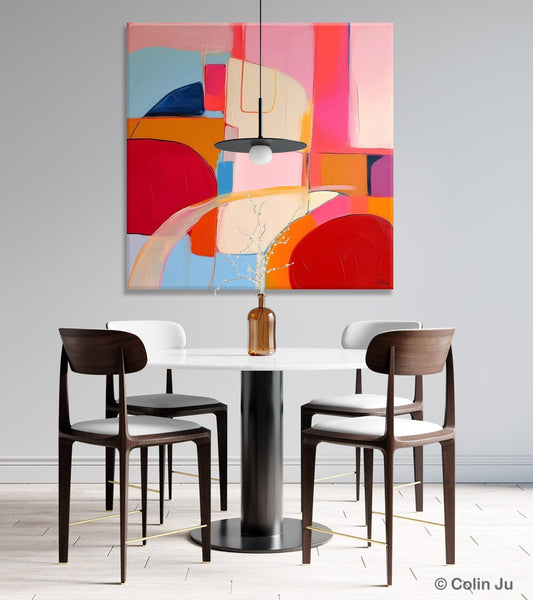 Modern Acrylic Artwork, Simple Canvas Paintings, Large Abstract Painting for Dining Room, Contemporary Canvas Art, Original Modern Wall Art-Grace Painting Crafts