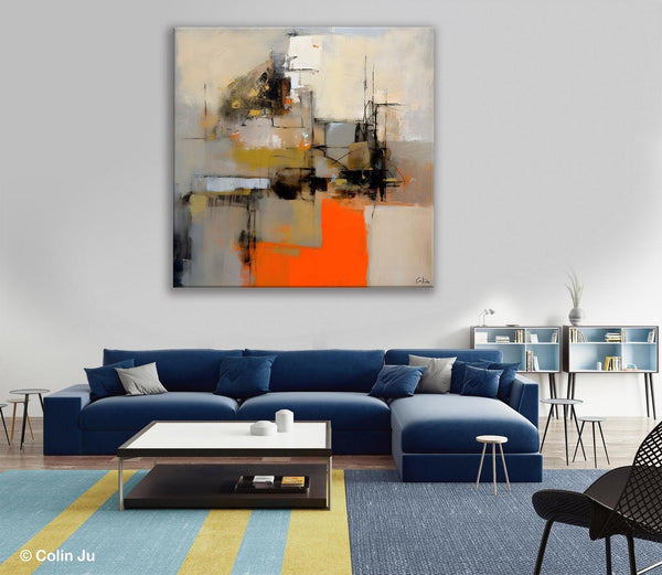 Large Abstract Art for Bedroom, Original Abstract Wall Art, Simple Modern Acrylic Artwork, Modern Canvas Paintings, Contemporary Canvas Art-Grace Painting Crafts
