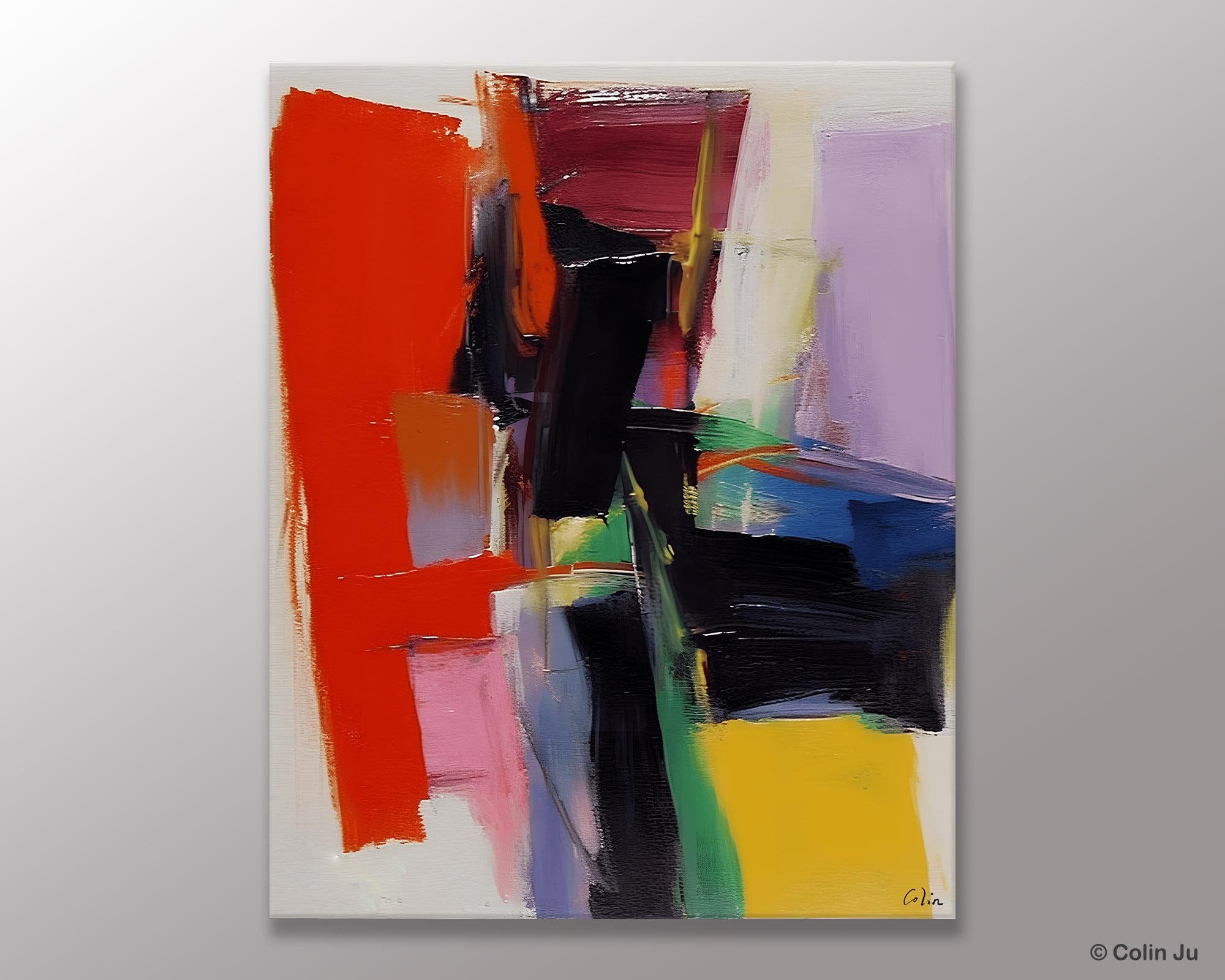 Contemporary Acrylic Paintings, Red Abstract Paintings, Modern Wall Art for Living Room, Original Abstract Art, Abstract Painting on Canvas-Grace Painting Crafts