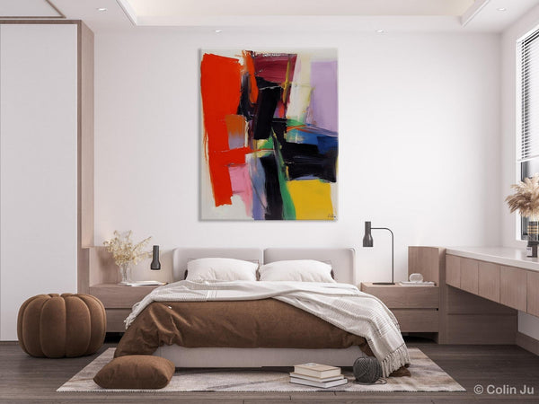Contemporary Acrylic Paintings, Red Abstract Paintings, Modern Wall Art for Living Room, Original Abstract Art, Abstract Painting on Canvas-Grace Painting Crafts
