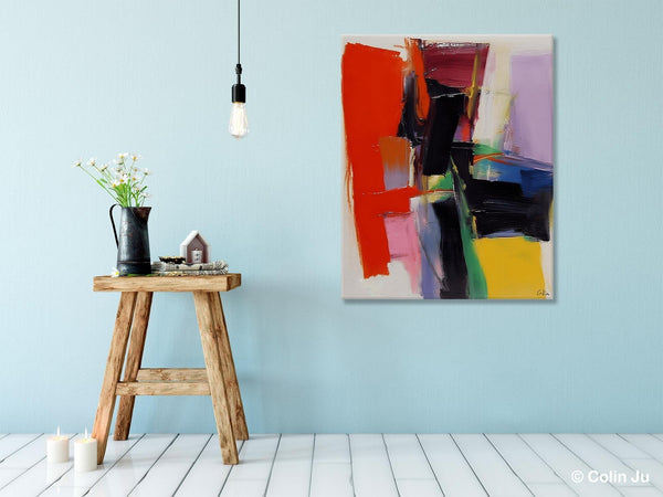 Contemporary Acrylic Paintings, Red Abstract Paintings, Modern Wall Art for Living Room, Original Abstract Art, Abstract Painting on Canvas-Grace Painting Crafts