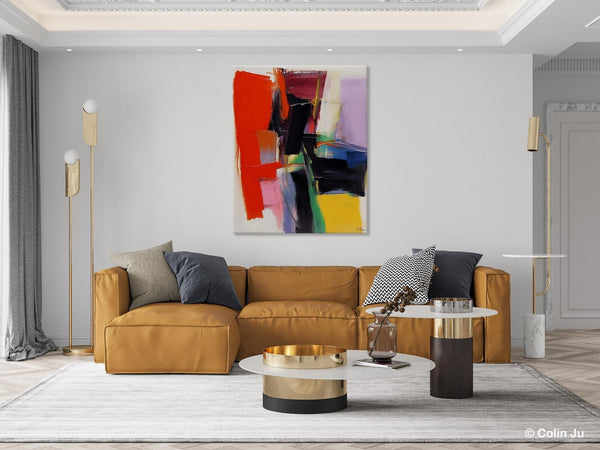 Contemporary Acrylic Paintings, Red Abstract Paintings, Modern Wall Art for Living Room, Original Abstract Art, Abstract Painting on Canvas-Grace Painting Crafts