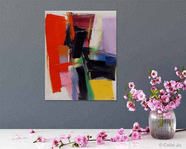 Contemporary Acrylic Paintings, Red Abstract Paintings, Modern Wall Art for Living Room, Original Abstract Art, Abstract Painting on Canvas-Grace Painting Crafts