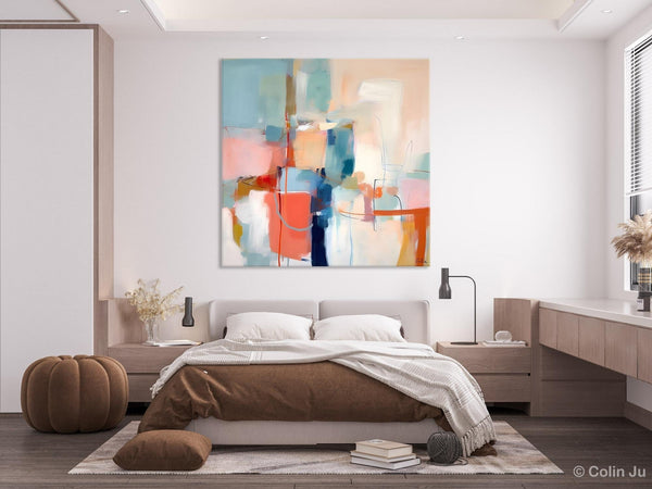 Canvas Paintings, Large Abstract Art for Bedroom, Simple Modern Acrylic Artwork, Modern Original Abstract Wall Art, Contemporary Canvas Art-Grace Painting Crafts