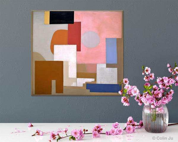 Extra Large Canvas Paintings for Living Room, Original Modern Abstract Artwork, Geometric Modern Canvas Art, Abstract Wall Art for Sale-Grace Painting Crafts