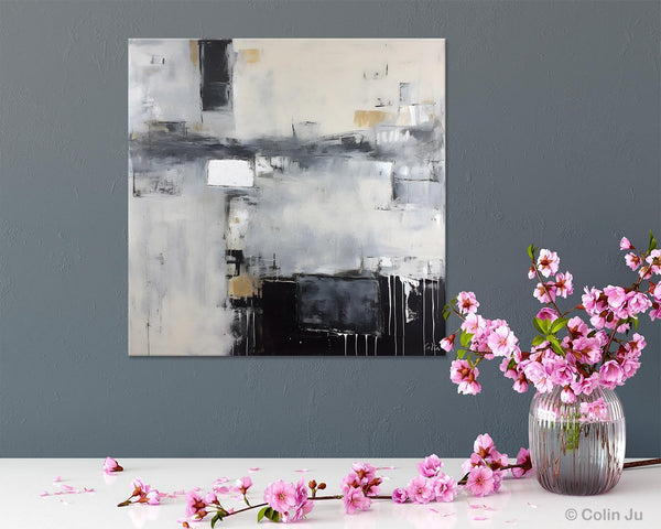 Abstract Canvas Art for Living Room, Original Modern Acrylic Art, Modern Canvas Paintings, Extra Large Abstract Paintings for Dining Room-Grace Painting Crafts