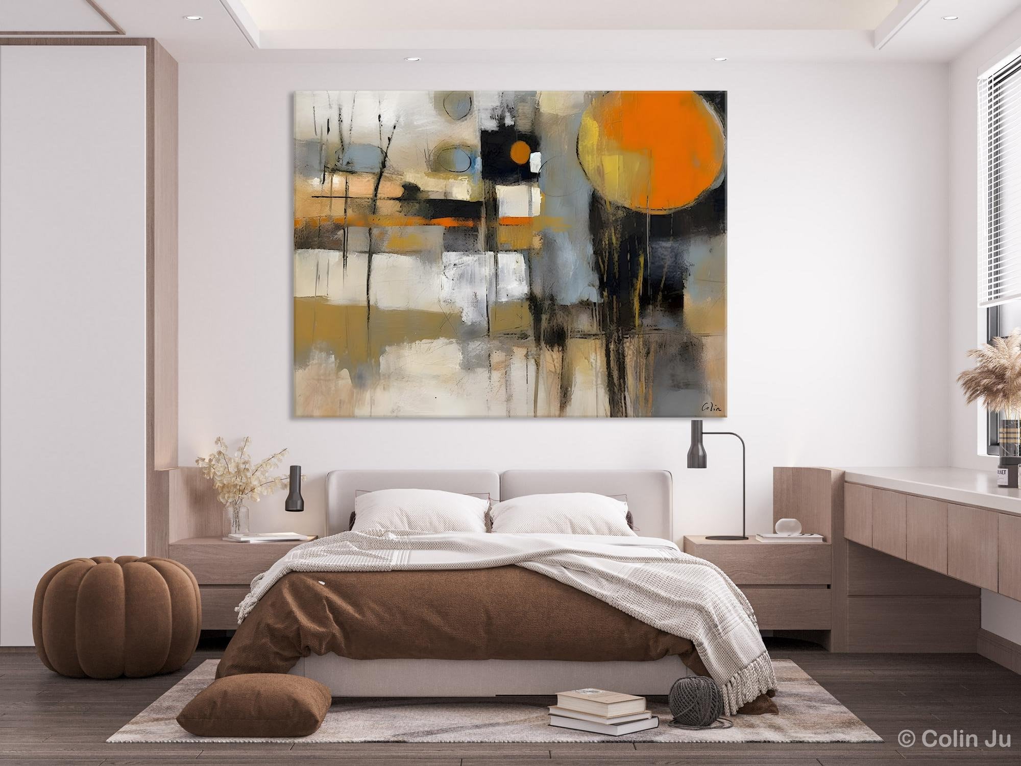 Large Wall Art Painting for Bedroom, Oversized Abstract Wall Art Paintings, Original Modern Artwork, Contemporary Acrylic Painting on Canvas-Grace Painting Crafts