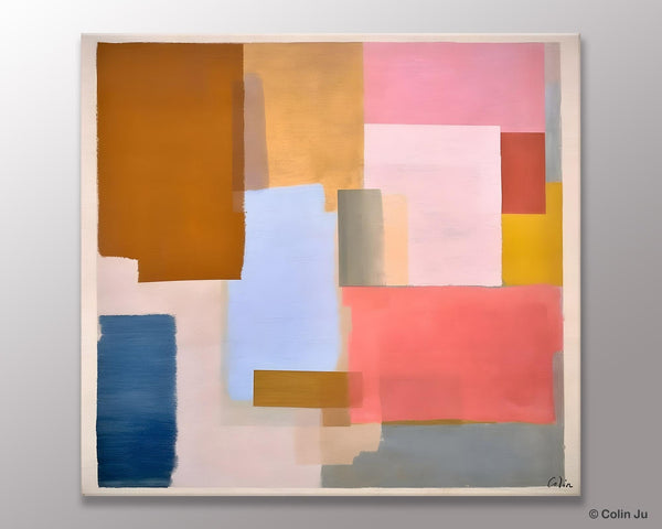 Original Abstract Art, Canvas Paintings for Sale, Large Modern Wall Art for Bedroom, Geometric Modern Acrylic Art, Contemporary Canvas Art-Grace Painting Crafts