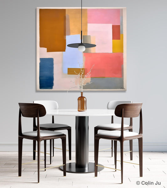 Original Abstract Art, Canvas Paintings for Sale, Large Modern Wall Art for Bedroom, Geometric Modern Acrylic Art, Contemporary Canvas Art-Grace Painting Crafts