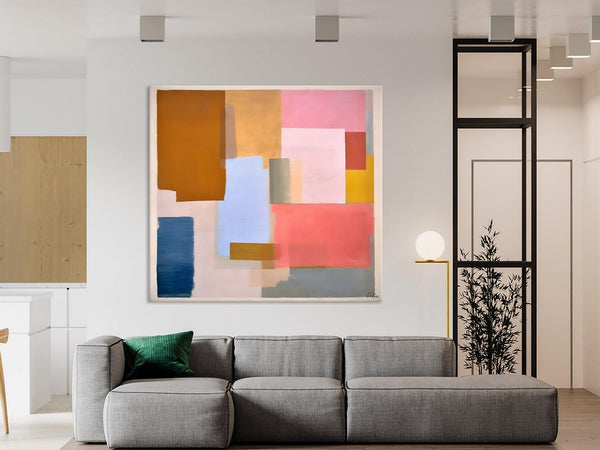 Original Abstract Art, Canvas Paintings for Sale, Large Modern Wall Art for Bedroom, Geometric Modern Acrylic Art, Contemporary Canvas Art-Grace Painting Crafts