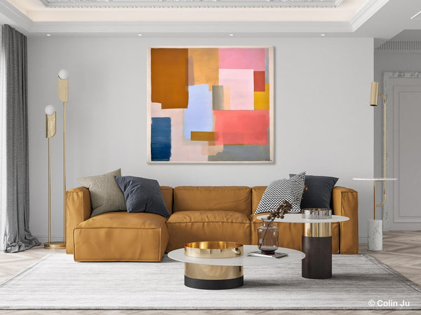 Original Abstract Art, Canvas Paintings for Sale, Large Modern Wall Art for Bedroom, Geometric Modern Acrylic Art, Contemporary Canvas Art-Grace Painting Crafts