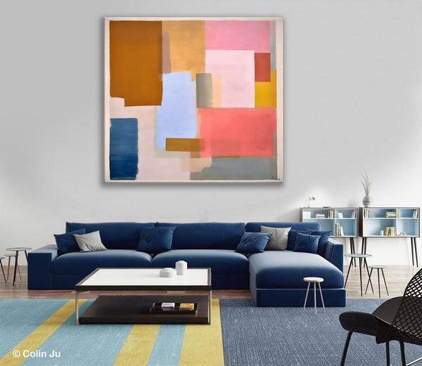 Original Abstract Art, Canvas Paintings for Sale, Large Modern Wall Art for Bedroom, Geometric Modern Acrylic Art, Contemporary Canvas Art-Grace Painting Crafts