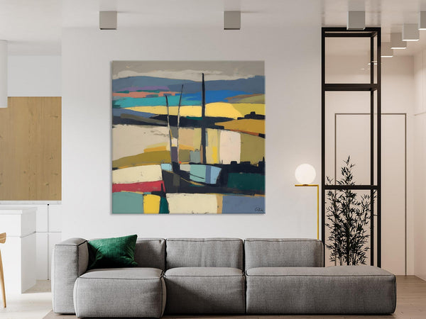 Landscape Canvas Art, Original Abstract Art, Hand Painted Canvas Art, Abstract Landscape Painting, Large Abstract Painting for Living Room-Grace Painting Crafts