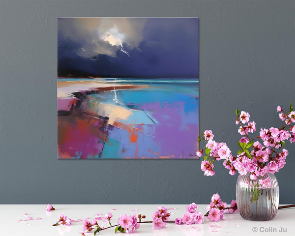 Landscape Canvas Paintings, Hand Painted Canvas Art, Landscape Acrylic Art, Original Abstract Art, Large Landscape Paintings for Living Room-Grace Painting Crafts