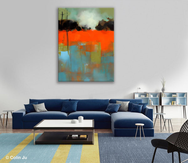 Landscape Canvas Art, Simple Modern Wall Art, Contemporary Acrylic Paintings, Original Abstract Paintings, Large Canvas Painting for Bedroom-Grace Painting Crafts