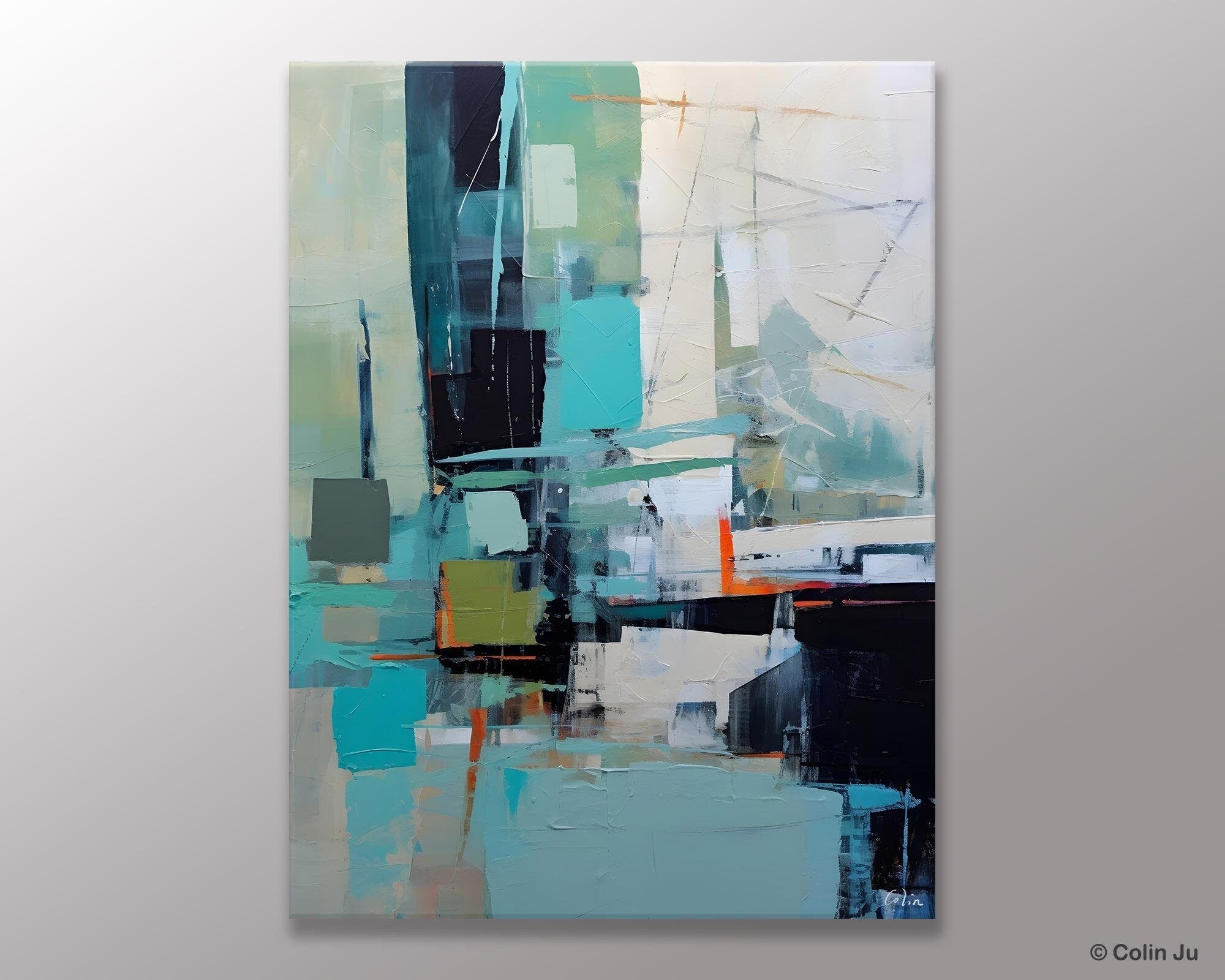 Original Abstract Art, Large Wall Art Painting for Dining Room, Large Modern Canvas Wall Paintings, Hand Painted Acrylic Painting on Canvas-Grace Painting Crafts