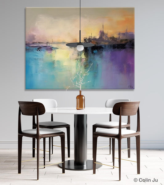 Large Paintings for Bedroom, Oversized Contemporary Wall Art Paintings, Abstract Landscape Painting on Canvas, Extra Large Original Artwork-Grace Painting Crafts