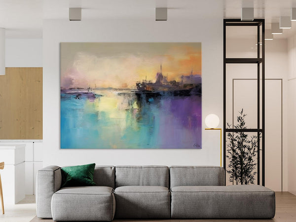 Large Paintings for Bedroom, Oversized Contemporary Wall Art Paintings, Abstract Landscape Painting on Canvas, Extra Large Original Artwork-Grace Painting Crafts
