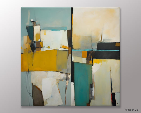 Abstract Painting for Bedroom, Original Modern Wall Art Paintings, Geometric Modern Acrylic Paintings, Oversized Contemporary Canvas Art-Grace Painting Crafts