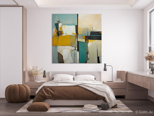 Abstract Painting for Bedroom, Original Modern Wall Art Paintings, Geometric Modern Acrylic Paintings, Oversized Contemporary Canvas Art-Grace Painting Crafts