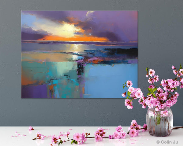 Landscape Canvas Paintings for Living Room, Original Landscape Paintings, Extra Large Modern Wall Art Paintings, Acrylic Painting on Canvas-Grace Painting Crafts