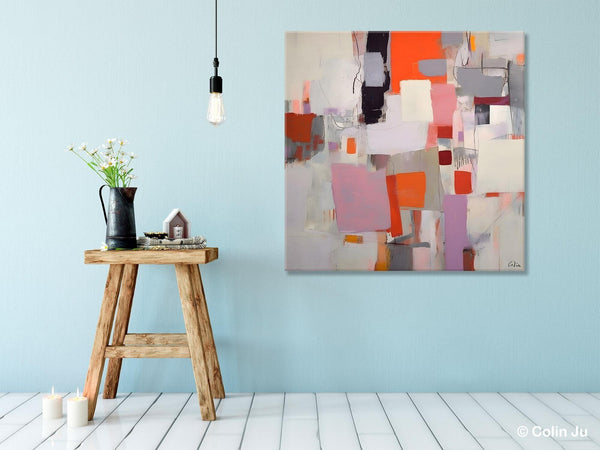 Modern Acrylic Artwork, Original Modern Paintings, Contemporary Canvas Art, Heavy Texture Canvas Art, Large Abstract Painting for Bedroom-Grace Painting Crafts