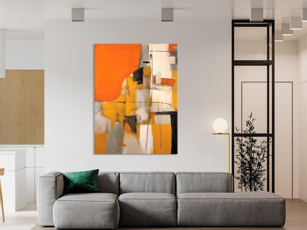 Large Paintings for Bedroom, Yellow Abstract Art Paintings, Large Contemporary Wall Art, Hand Painted Canvas Art, Original Modern Painting-Grace Painting Crafts