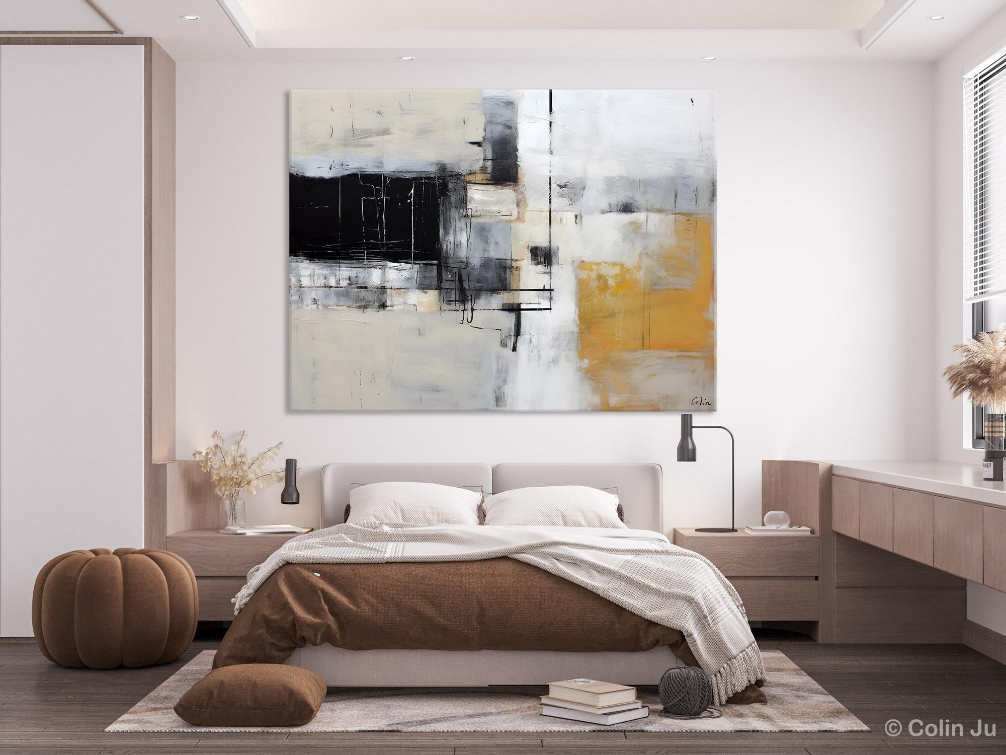 Modern Abstract Art Paintings, Extra Large Canvas Painting for Bedroom, Original Canvas Wall Art, Oversized Contemporary Acrylic Paintings-Grace Painting Crafts