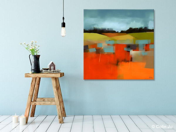 Original Landscape Wall Art Paintings, Oversized Modern Canvas Paintings, Modern Acrylic Artwork, Large Abstract Painting for Dining Room-Grace Painting Crafts