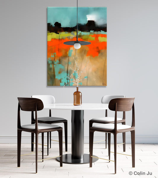 Modern Abstract Wall Art, Extra Large Canvas Painting for Dining Room, Original Canvas Wall Art Paintings, Abstract Landscape Paintings-Grace Painting Crafts
