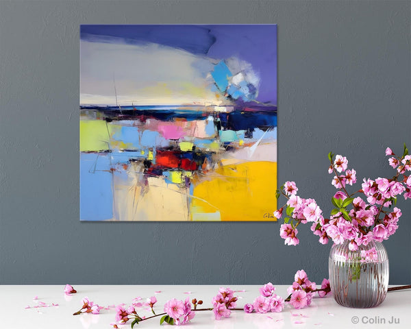 Landscape Abstract Paintings, Original Canvas Wall Art Paintings, Modern Canvas Painting for Dining Room, Acrylic Painting on Canvas-Grace Painting Crafts