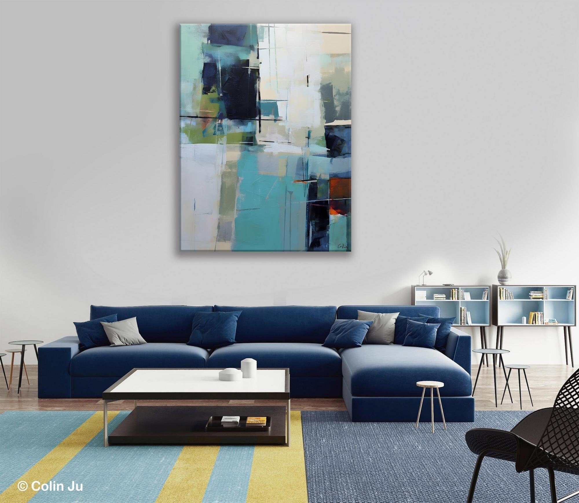 Large Contemporary Wall Art, Acrylic Painting on Canvas, Modern Paintings, Extra Large Paintings for Dining Room, Original Abstract Painting-Grace Painting Crafts