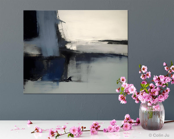 Abstract Painting for Bedroom, Large Original Abstract Art, Contemporary Acrylic Paintings, Abstract Painting on Canvas, Simple Wall Art-Grace Painting Crafts