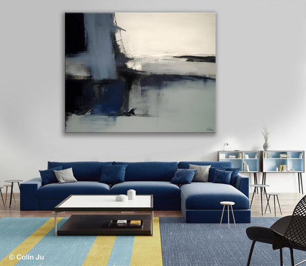 Abstract Painting for Bedroom, Large Original Abstract Art, Contemporary Acrylic Paintings, Abstract Painting on Canvas, Simple Wall Art-Grace Painting Crafts