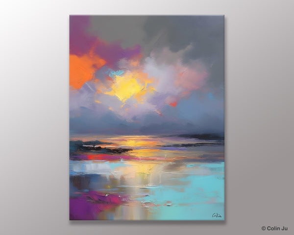 Landscape Painting on Canvas, Abstract Paintings for Bedroom, Contemporary Wall Art Paintings, Extra Large Original Art, Buy Wall Art Online-Grace Painting Crafts