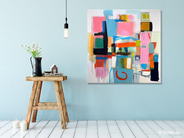 Contemporary Canvas Art, Original Modern Wall Art, Modern Canvas Paintings, Modern Acrylic Artwork, Large Abstract Painting for Dining Room-Grace Painting Crafts