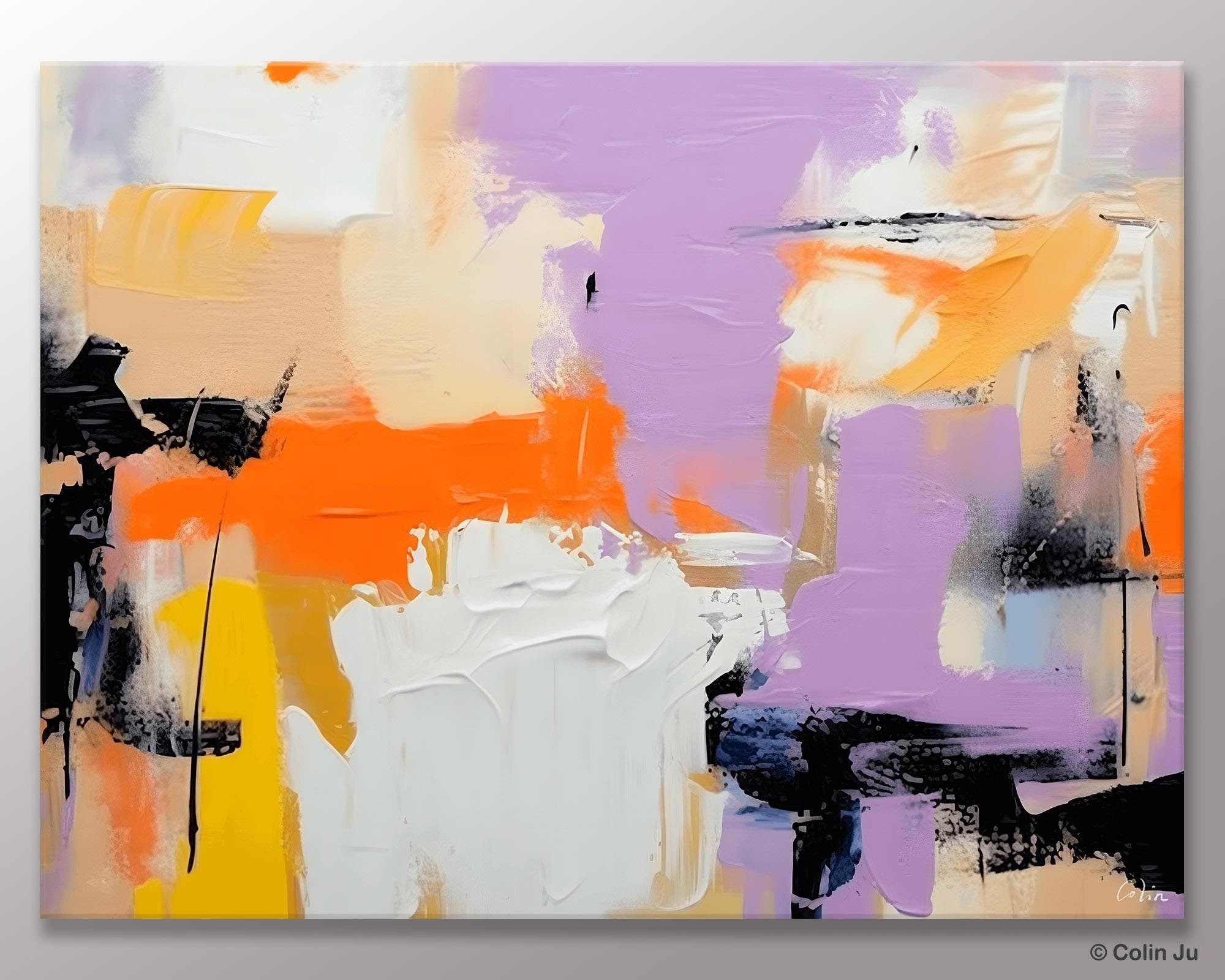 Modern Acrylic Painting on Canvas, Contemporary Wall Art Paintings, Extra Large Original Art for Dining Room, Hand Painted Canvas Artwork-Grace Painting Crafts