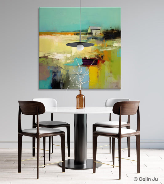 Landscape Canvas Paintings, Original Landscape Paintings, Abstract Wall Art Painting for Living Room, Oversized Acrylic Painting on Canvas-Grace Painting Crafts