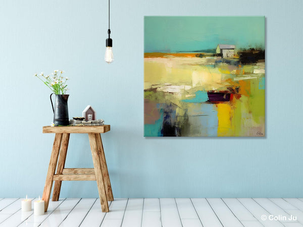 Landscape Canvas Paintings, Original Landscape Paintings, Abstract Wall Art Painting for Living Room, Oversized Acrylic Painting on Canvas-Grace Painting Crafts