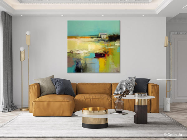 Landscape Canvas Paintings, Original Landscape Paintings, Abstract Wall Art Painting for Living Room, Oversized Acrylic Painting on Canvas-Grace Painting Crafts