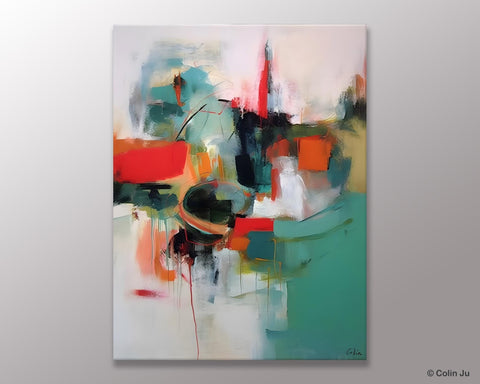 Abstract Wall Paintings, Extra Large Paintings for Dining Room, Hand Painted Canvas Art, Original Artowrk, Contemporary Wall Art Paintings-Grace Painting Crafts