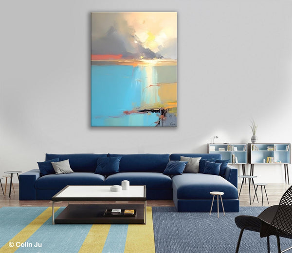 Contemporary Acrylic Painting on Canvas, Large Original Artwork, Large Landscape Paintings for Living Room, Modern Canvas Art Paintings-Grace Painting Crafts
