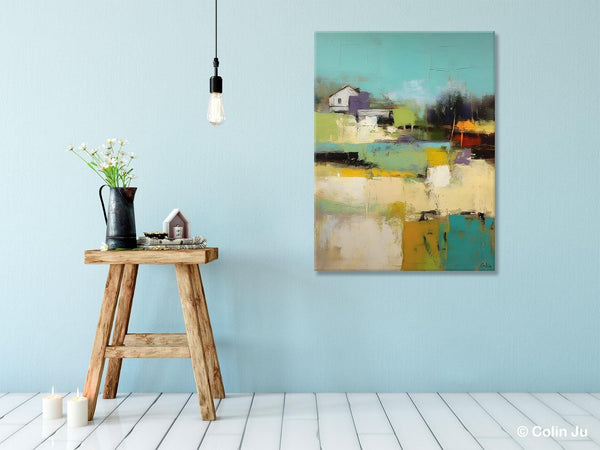 Landscape Canvas Paintings for Dining Room, Extra Large Modern Wall Art, Acrylic Painting on Canvas, Original Landscape Abstract Painting-Grace Painting Crafts