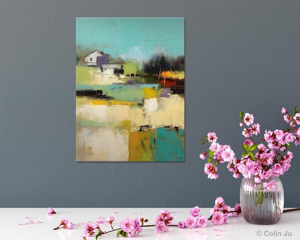Landscape Canvas Paintings for Dining Room, Extra Large Modern Wall Art, Acrylic Painting on Canvas, Original Landscape Abstract Painting-Grace Painting Crafts