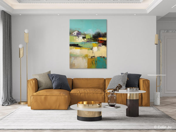 Landscape Canvas Paintings for Dining Room, Extra Large Modern Wall Art, Acrylic Painting on Canvas, Original Landscape Abstract Painting-Grace Painting Crafts
