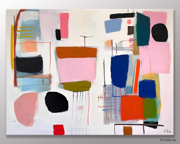 Contemporary Acrylic Painting on Canvas, Original Canvas Art, Large Wall Art Painting for Bedroom, Oversized Modern Abstract Wall Paintings-Grace Painting Crafts