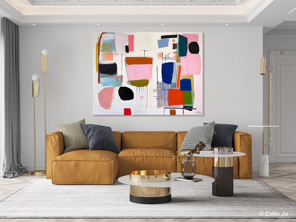 Contemporary Acrylic Painting on Canvas, Original Canvas Art, Large Wall Art Painting for Bedroom, Oversized Modern Abstract Wall Paintings-Grace Painting Crafts
